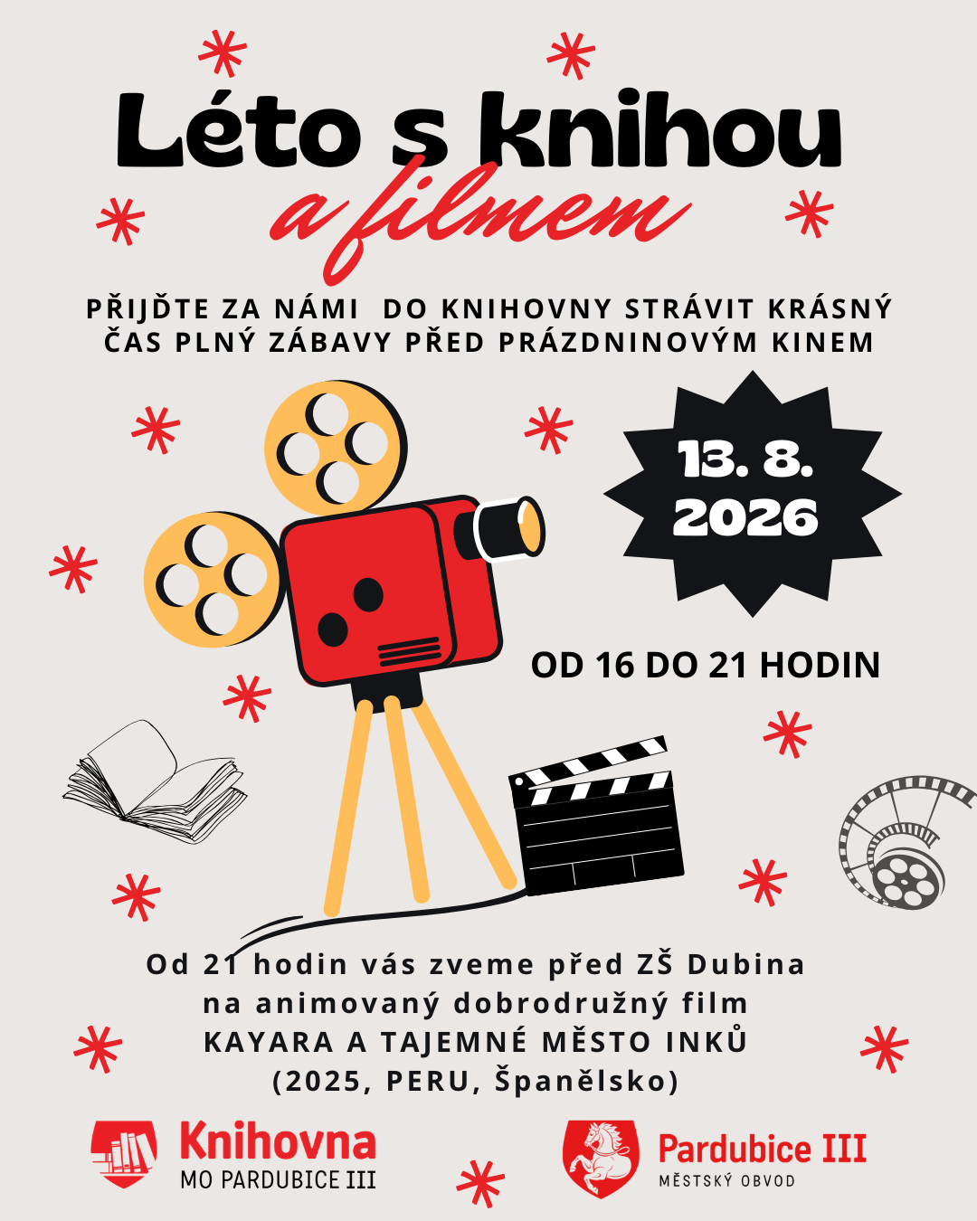 léto s knihou a filmem 13.8.2026