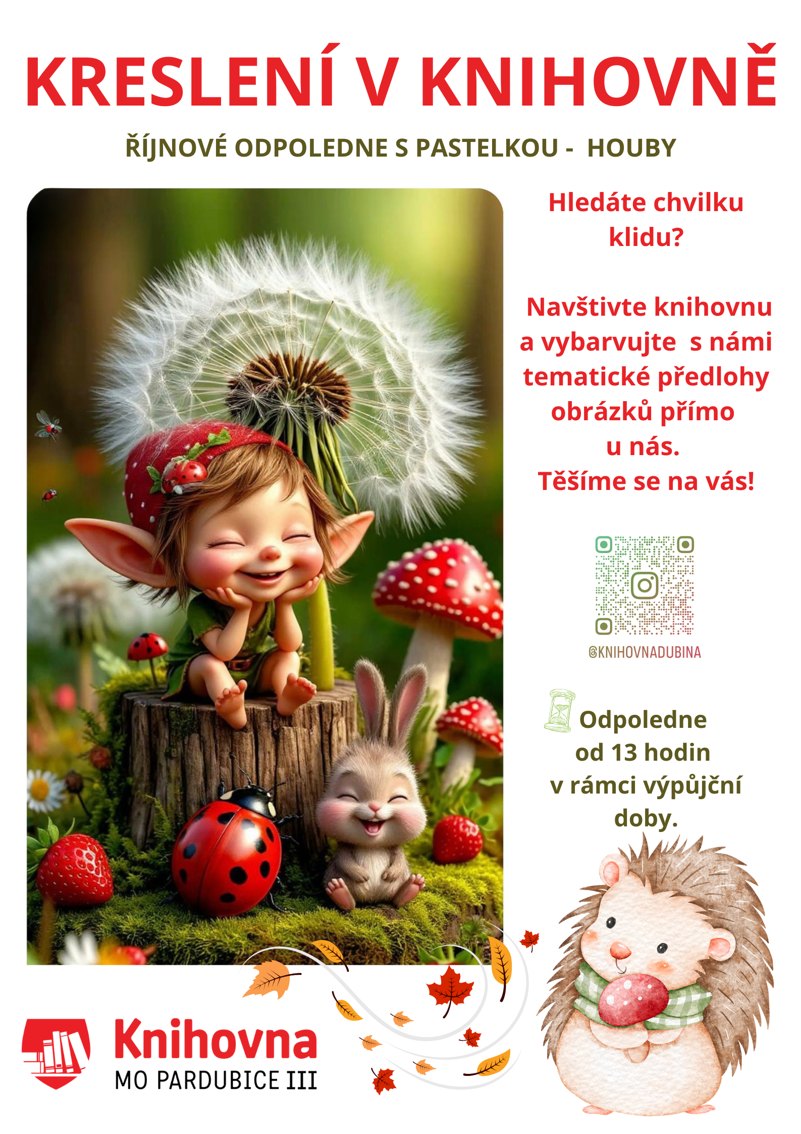 Říjnové odpoledne s pastelkou - houby