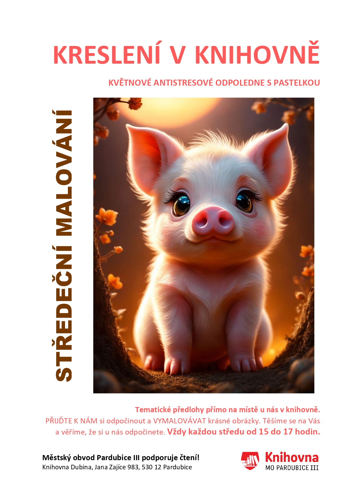 Kreslení v knihovně