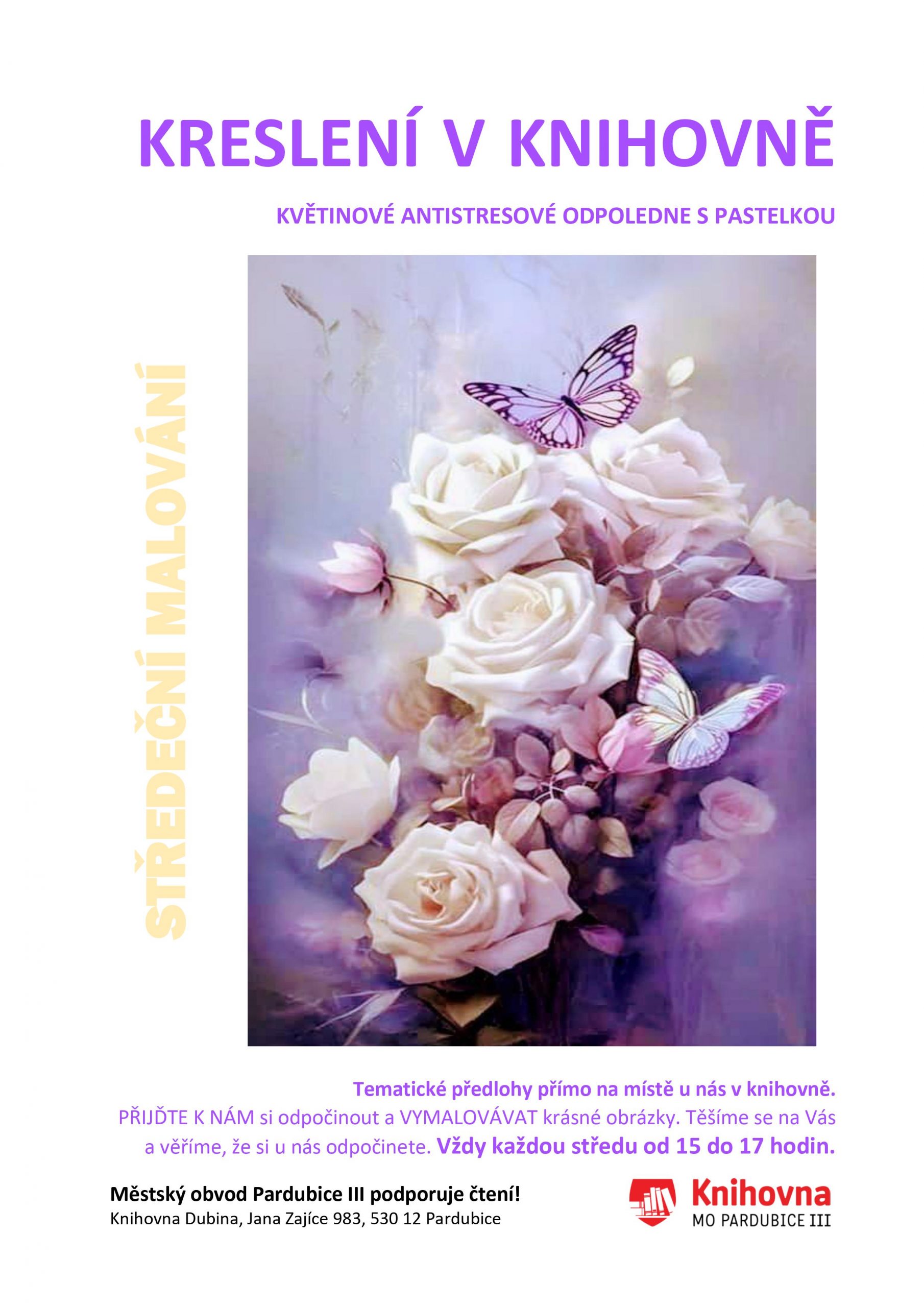 Kreslení v knihovně