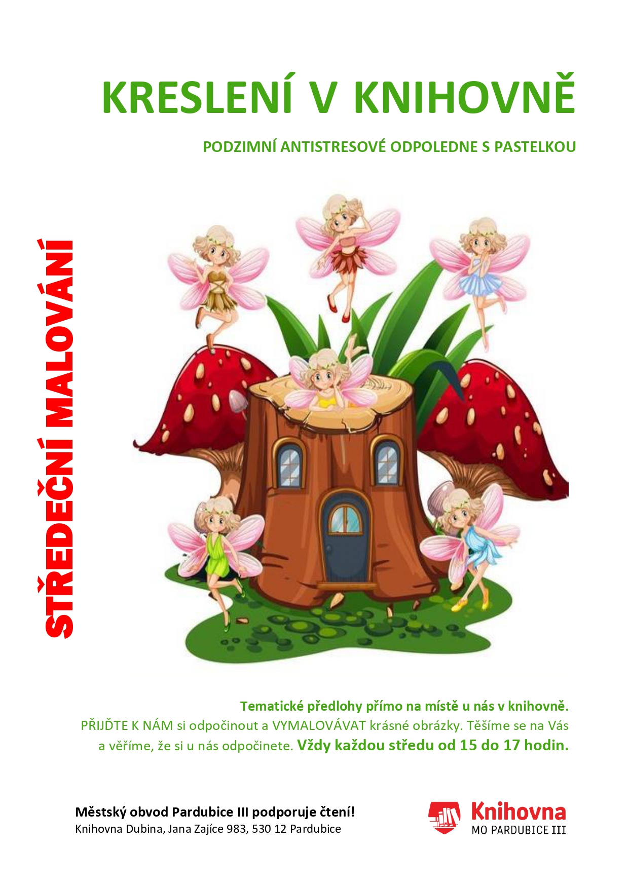 Kreslení v knihovně